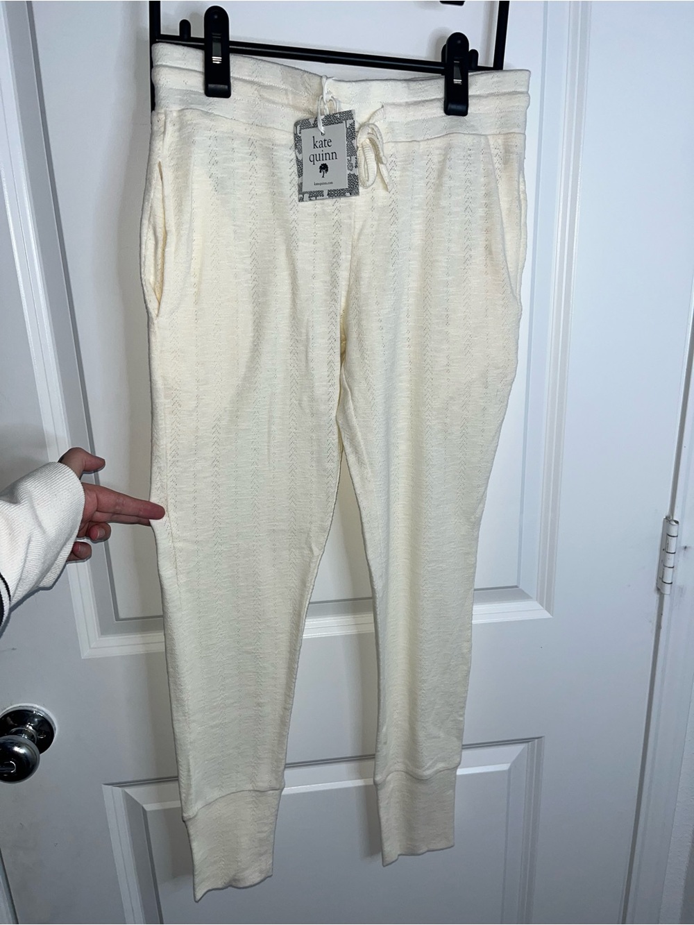 Kate Quinn NWT Cotton Natural Breathable Airy Lounge Sweatpants Pockets Cozy XS